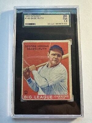 Goudey Babe Ruth Sgc Ebay