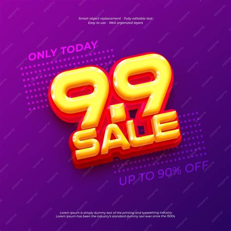 Premium Psd 99 Sale Banner With Editable 3d Style Text Effect