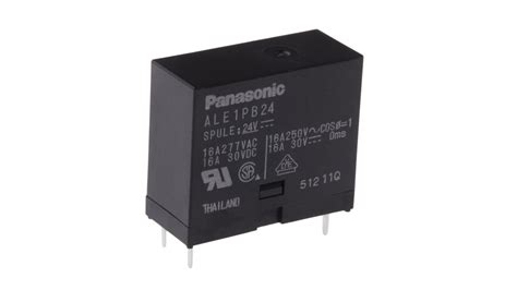 Panasonic 16a标准继电器 24v 直流 单刀单掷 1极 Pcb安装式 Ale1pb24 Rs