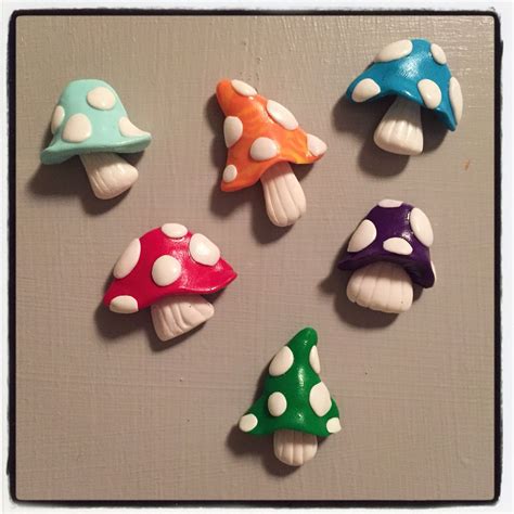 Polymer Clay Mushroom Magnets By Tiny Things By Bowen Clay Crafts