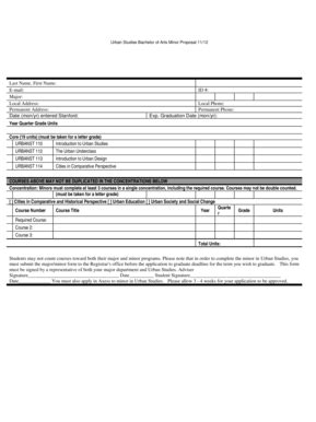 Fillable Online Stanford Minor Declaration Form Stanford Fax Email