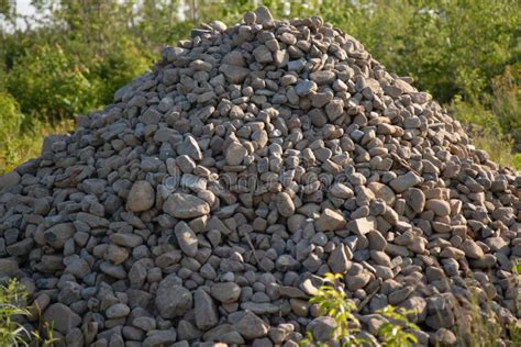 A Pile Of Gravel In Summer For Building Stock Image Image Of Metal