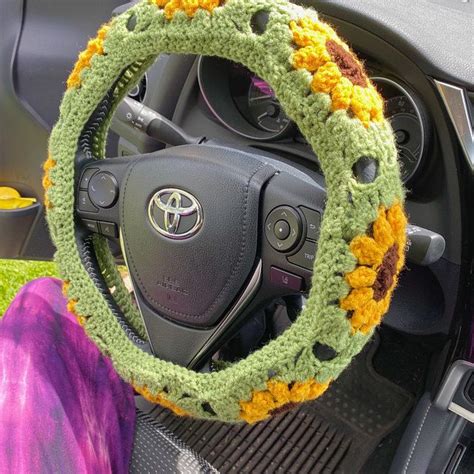 Sunflower Crochet Steering Wheel Cover Etsy Best Christmas Presents