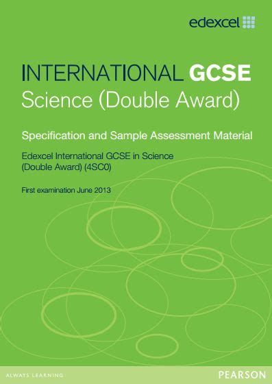 Edexcel Science Double Award Igcse 4sc0 Specification Exam June 2017 January 2019