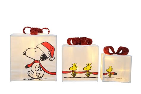 PEANUTS INDOOR OUTDOOR HOLIDAY CHRISTMAS PRESENTS LIGHTED DÉCOR SNOOPY ...