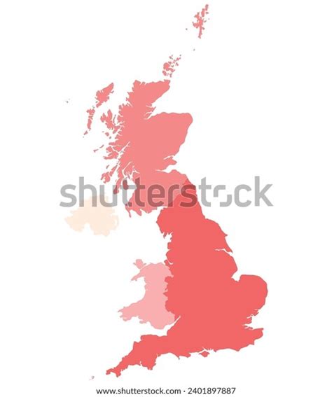 United Kingdom Regions Map Map United Stock Vector (Royalty Free ...