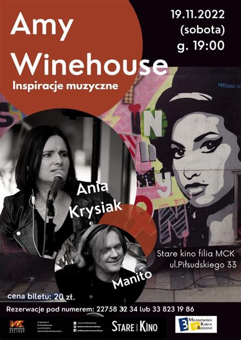 Amy Winehouse Inspiracje Muzyczne Koncert Ani Krysiak Manito