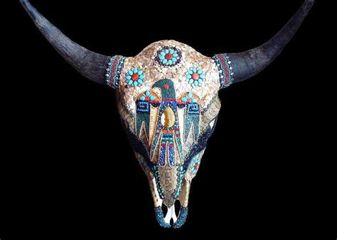 Buffalo Bison Skull Mosaic Rattlesnake Mother of Pearl Western ...