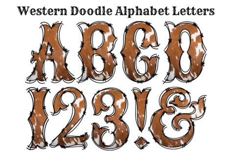 Cowhide Fur Doodle Alphabet Letters Graphic By Krittagrafik Creative