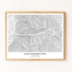 Little Cottonwood Canyon Printable Topographic Map 16x20 - Etsy