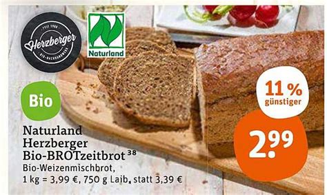 Naturland Herzberger Bio Protzeitbrot Angebot Bei Tegut Prospekte De