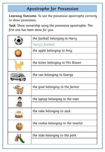 Showing Possession Worksheet Scribd Grade 6