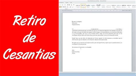 Como hacer una carta para el retiro de cesantías YouTube