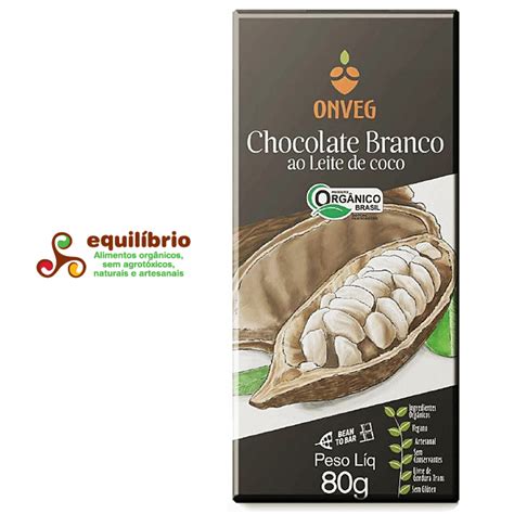 Chocolate Branco Ao Leite De Coco Orgânico OnVeg 80g Equilíbrio