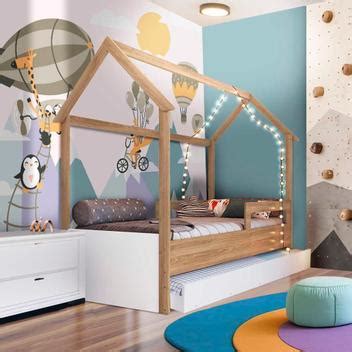 Cama Infantil Solteiro Colchões Casinha Aveiro Oak Branco