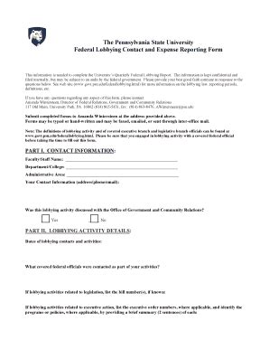 Fillable Online Federal Lobbying Contact And Expense Reporting Form Fax