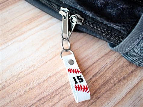 Baseball Zipper Pull Personalized Baseball Ts Leather Etsy