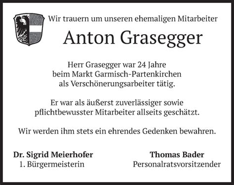 Traueranzeigen Von Anton Grasegger Trauer Merkur De