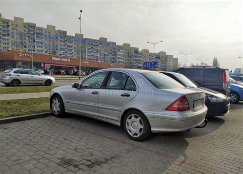 Old Vintage Veteran Classic German Car Mercedes Benz Sedan C220 Parked