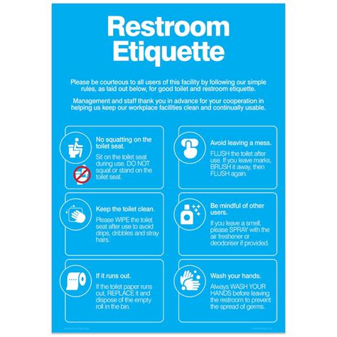 Restroom Etiquette Poster For Your Workplace Digital Product Etsy