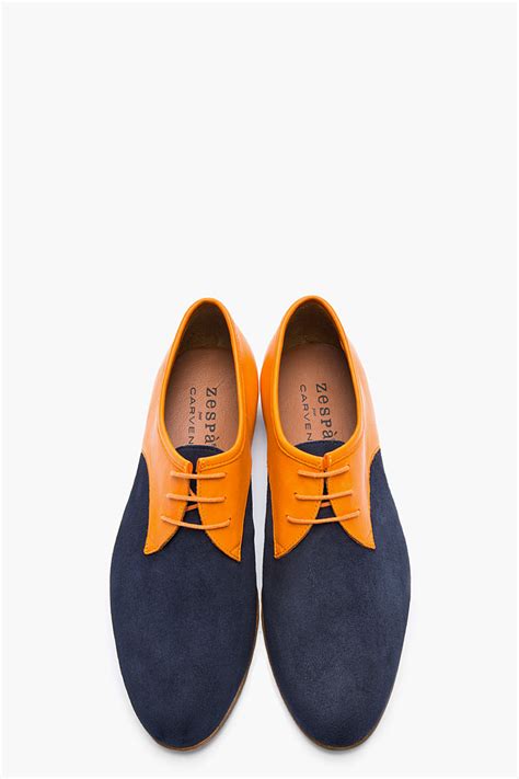 Carven x Zespà Orange & Navy Shoes | SOLETOPIA