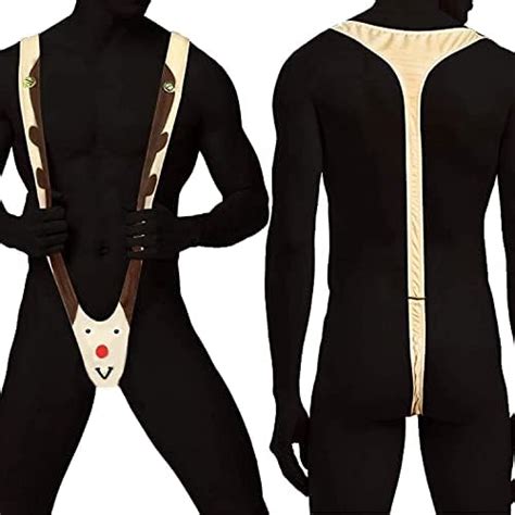 Amazon Mens Christmas Reindeer Mankini Funny Gag Naughty Gift