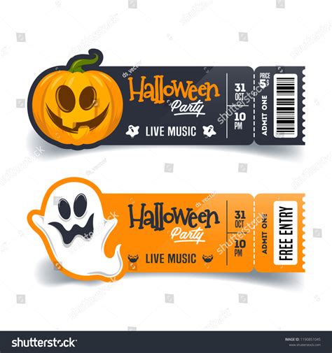 Halloween Party Tickets Template Vector Flyer Stock Vector (Royalty ...