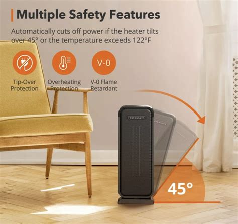 Space Heater Indoor Portable Office Heater Adjustable Thermostat 1500W ...