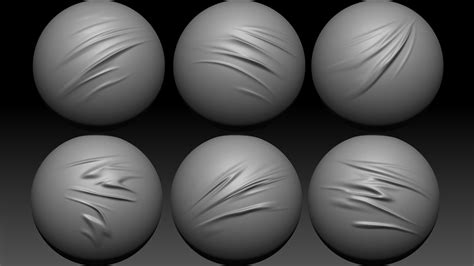 Artstation 200 Zbrush Fabric Brush And Alpha Tension And Compression Folds Collection 1