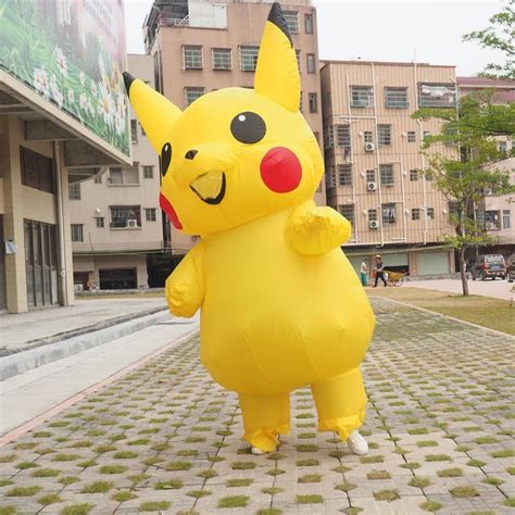 Fantasia Inflavel Pikachu Pok Mon Cosplay Carnaval Halloween Adulto