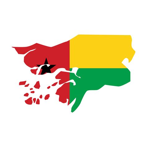 Map of Guinea Bissau with flag.Flag map of Guinea Bissau 45356711 PNG