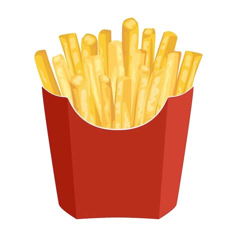 Premium Vector French Fries In Red Paper Packaging Bag