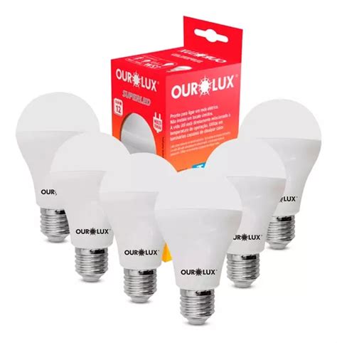 Kit 6 Lâmpadas Led Bulbo A60 12w Bivolt E27 6500k Luz Branca MercadoLivre