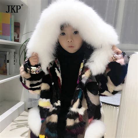 2018 Children Winter natural Mink fur Coat Kids Real Mink Fur Coat Grils Warm Thick High quality ...