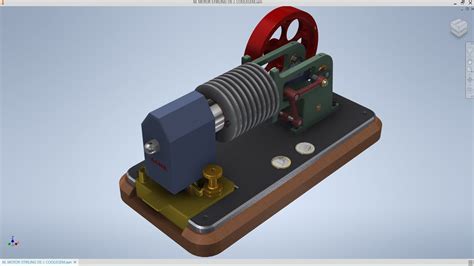 Autodesk Inventor Maqueta De Un Motor Stirling De J Coolegem Youtube