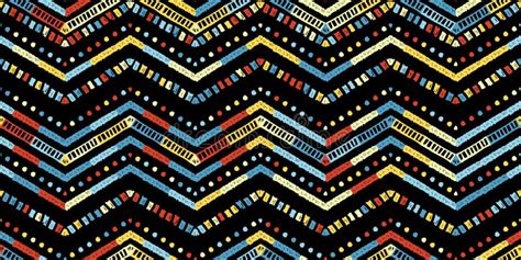 Colorful African Art Decoration Tribal Geometric Shapes Seamless