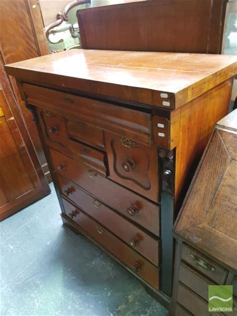 Lot Late Th Century Cedar Chest Of Eight Drawers With Carved