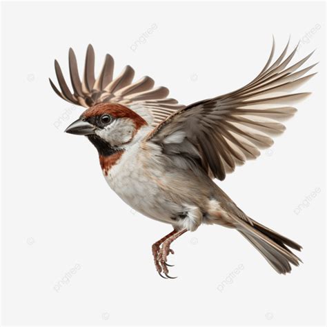 Flying Sparrow Isolated Sparrow Bird Nature PNG Transparent Image