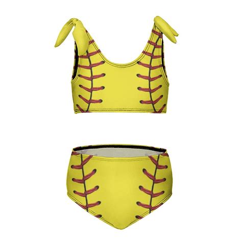Baseball Texture Girl S 2 Piece Bikini Set Beach Sport Swimsuit Swimwear 11 13Y160cm Walmart