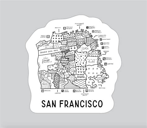 San Francisco Neighborhood Map Sticker – (BY) ALEISHA