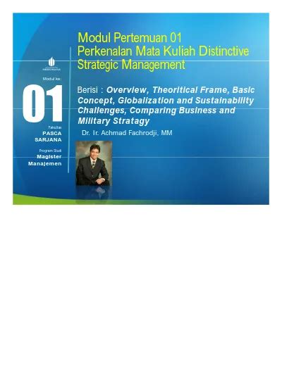 Modul Pertemuan 01 Perkenalan Mata Kuliah Distinctive Strategic Management