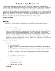 CAPSTONE APPROVAL FORM Pdf IT Capstone Topic Approval Form The