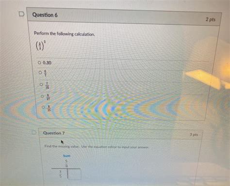 Solved Question Pts Perform The Following Calculation O Chegg