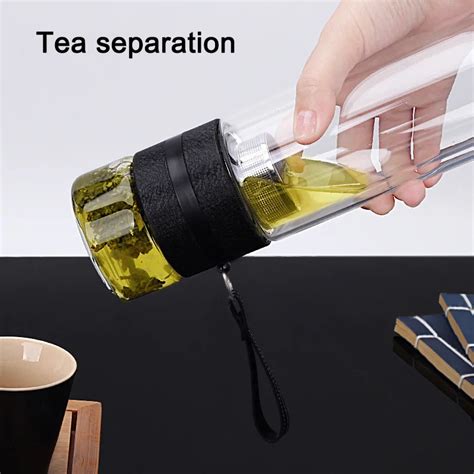 Tea Strainer Borosilicate Glass Bottle Tea Infuser Travel Mug With