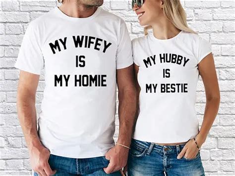 Wifey Hubby My Wifey Is Home My Hubby Is My Bestie Fashion Couple T