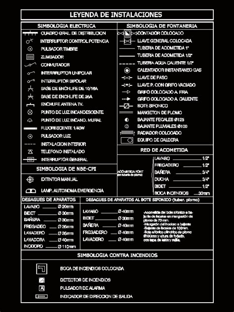 Symbols Of Plumbing And Electrical Installations DWG Block for AutoCAD ...