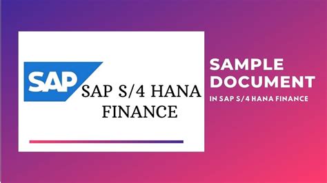 Sample Documents In Sap S Hana Finance Sap Fico Youtube