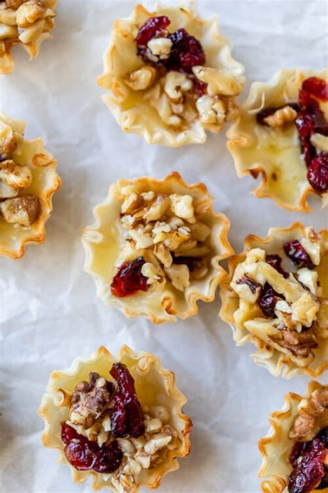 Baked Brie Phyllo Tarts With Craisins And Walnuts 5 Ingredients