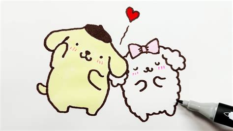 How To Draw Pompompurin And Macaroon Sanrio Youtube