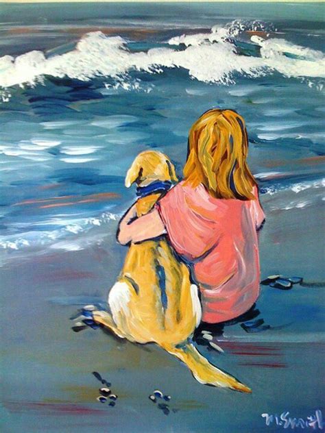 Painting Of Girl Art Painting I Love Dogs Cute Dogs Dog